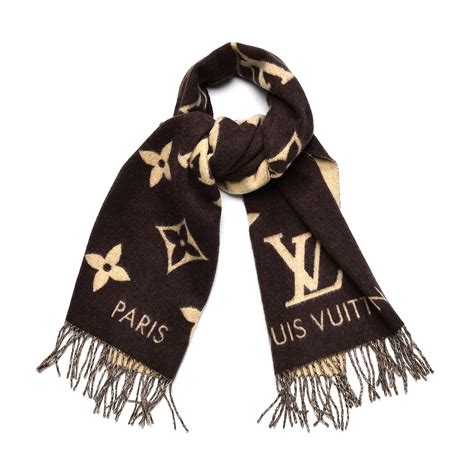 louis vuitton black and brown scarf